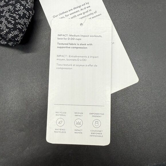 Athleta Black Medium impact Ultimate Textured Sports Bra Womens Size Small NEW - Picture 4 of 6